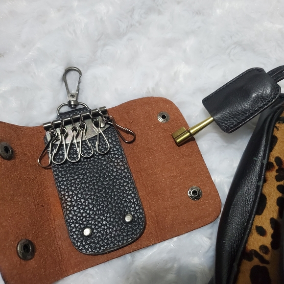 Fossil black leather leopard bag - Picture 5 of 14
